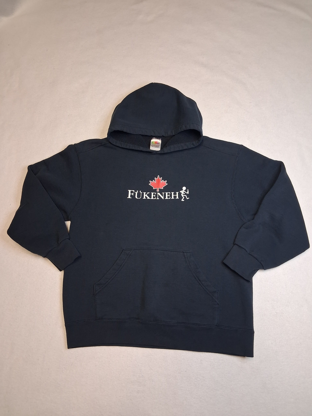 Canadian Fükeneh Black Hooded Sweatshirt with Maple Leaf Logo - Picture 1 of 7